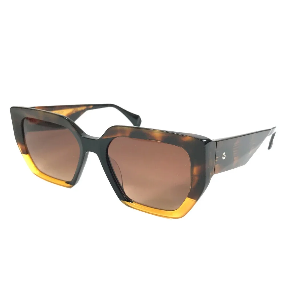 Gigi Studios Sunglasses LUCE GVS003A/02 Tortoise Yellow Frames w/ Gradient Brown